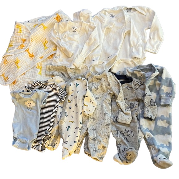 Carter's One Pieces Lot Baby Boy Premienewborn Swaddle Blanket Due To Weight No Bundling